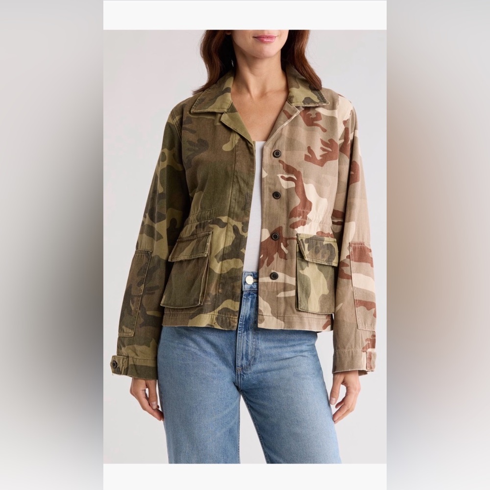 NWT ALL SAINTS ROWAN CAMO GREEN JACKET SIZE 0